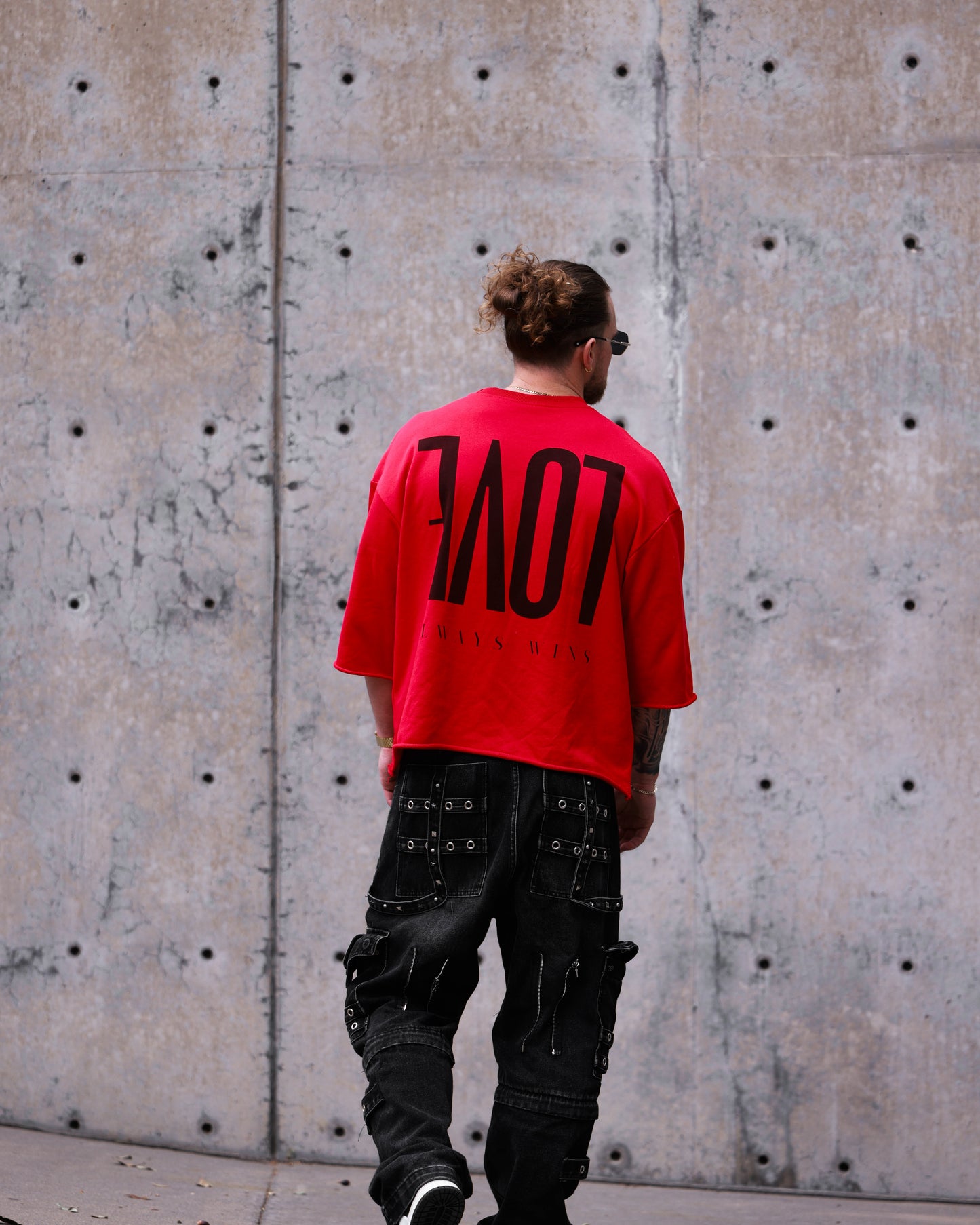 LOVE ALWAYS WINS CROP T-SHIRT - RED