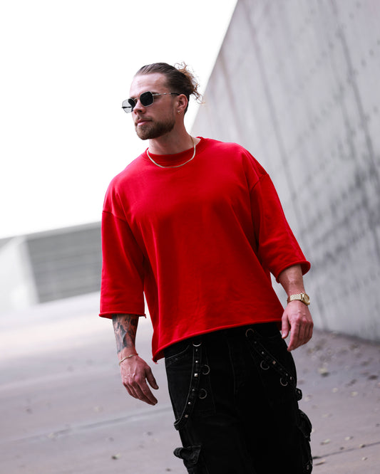 LOVE ALWAYS WINS CROP T-SHIRT - RED