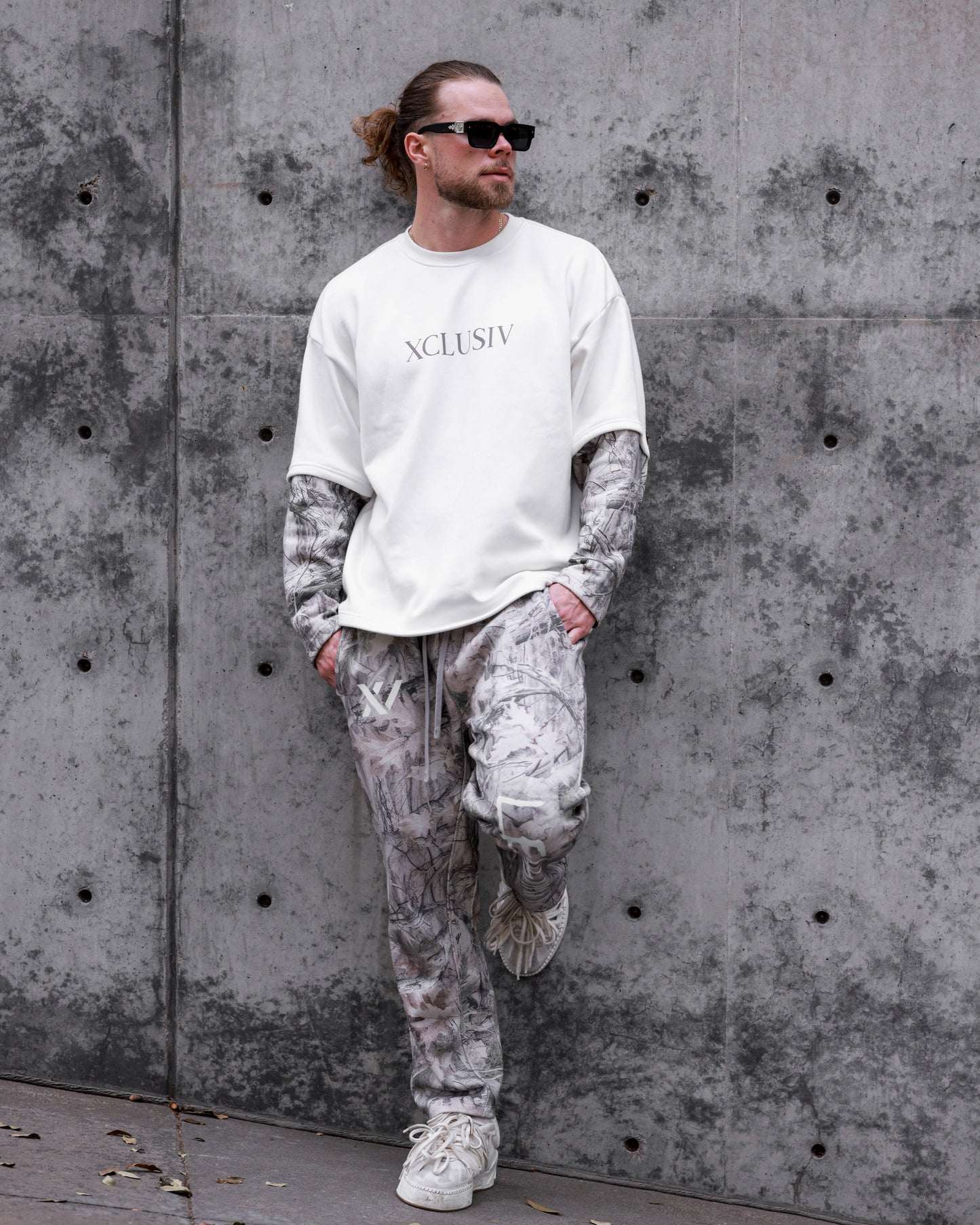 CAMO LAYERED LONG SLEEVE T-SHIRT